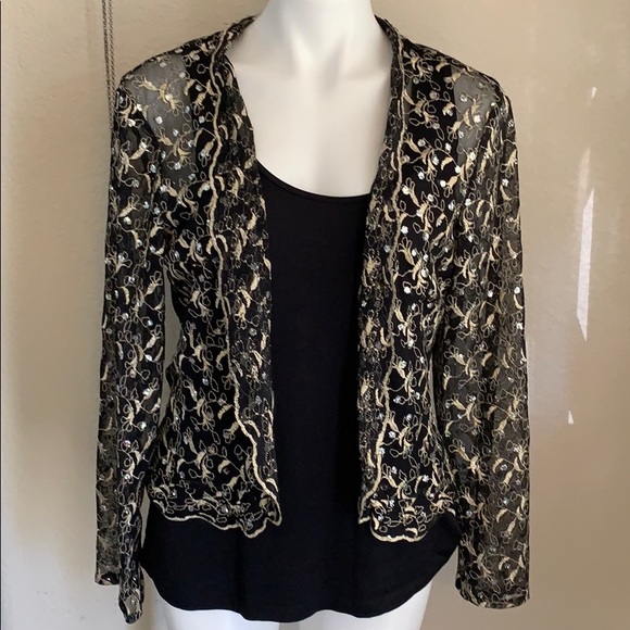 Fiesta Jackets & Blazers - FIESTA evening cardigan blazer gold silver black